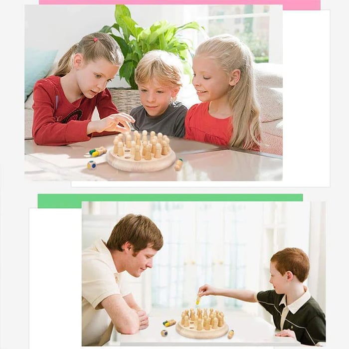 Cadeaux pour enfants Jeu d'échecs en bois Memory Match Stick