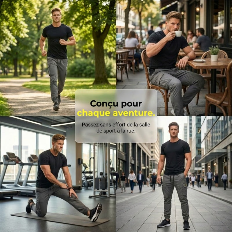 LIMITED 50% OFF Polyester Cargo Jogger Pants, Adjustable Waist, Pockets