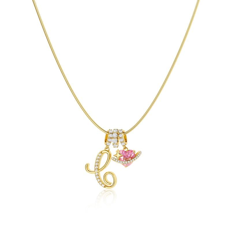 RÉDUCTION Colliers pendentifs 3 rangs avec initiales A-Z | Personnalisés et élégants