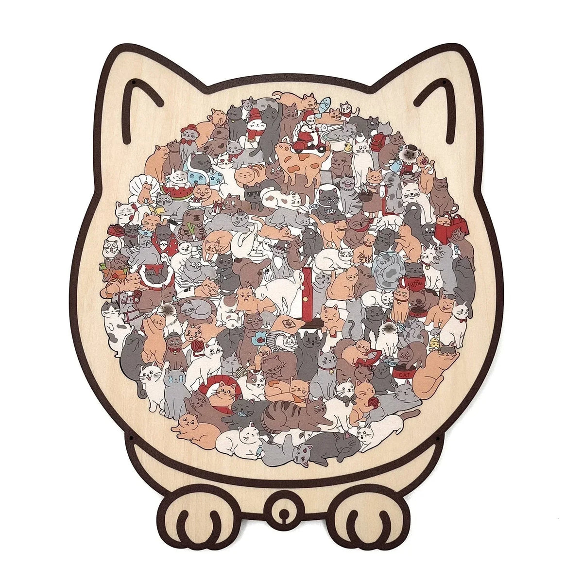 Christmas Sale 50% Off Morandi Color Cat Wooden Jigsaw Puzzle, 135 Pieces