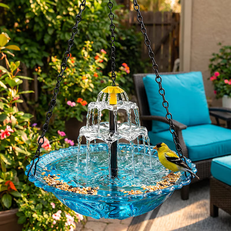 SPRING - 50% OFF Solar Hanging Bird Bath Fountain or Bird Feeder