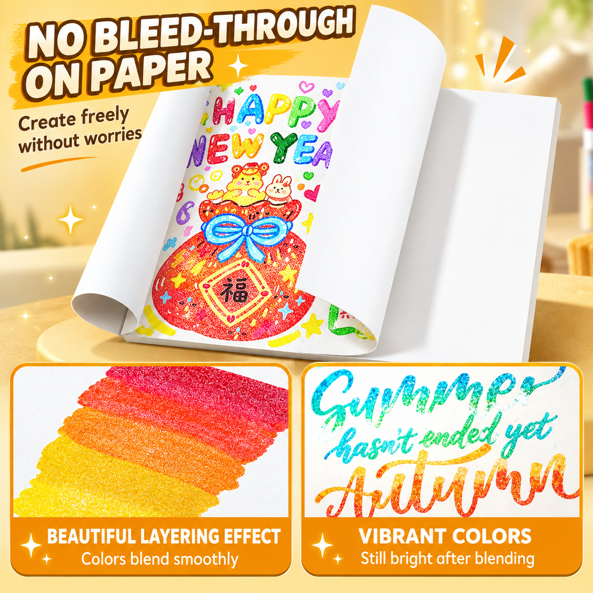 Magical Glitter Markers Dual-Tip Two-Color Art Pens