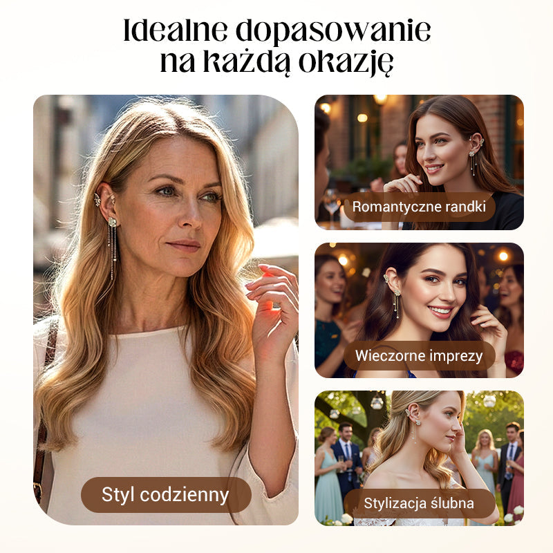 Butterfly-shaped earrings with zirconia and tassels