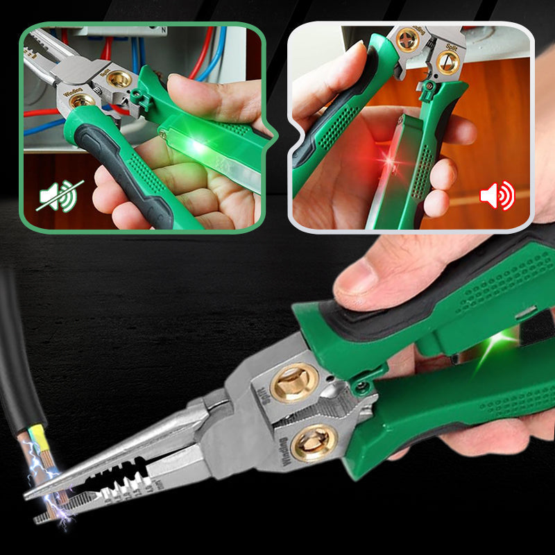 8-in-1 multi-function wire stripper with electrical tester