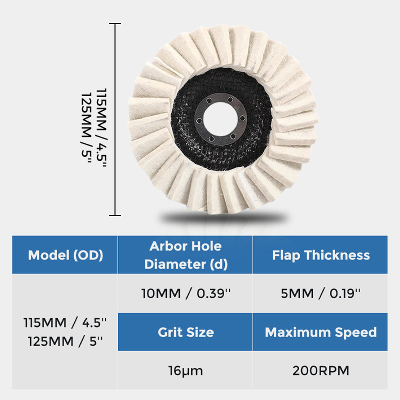 New Year Polishing Disc with Wool Felt Tab