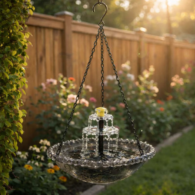 SPRING - 50% OFF Solar Hanging Bird Bath Fountain or Bird Feeder