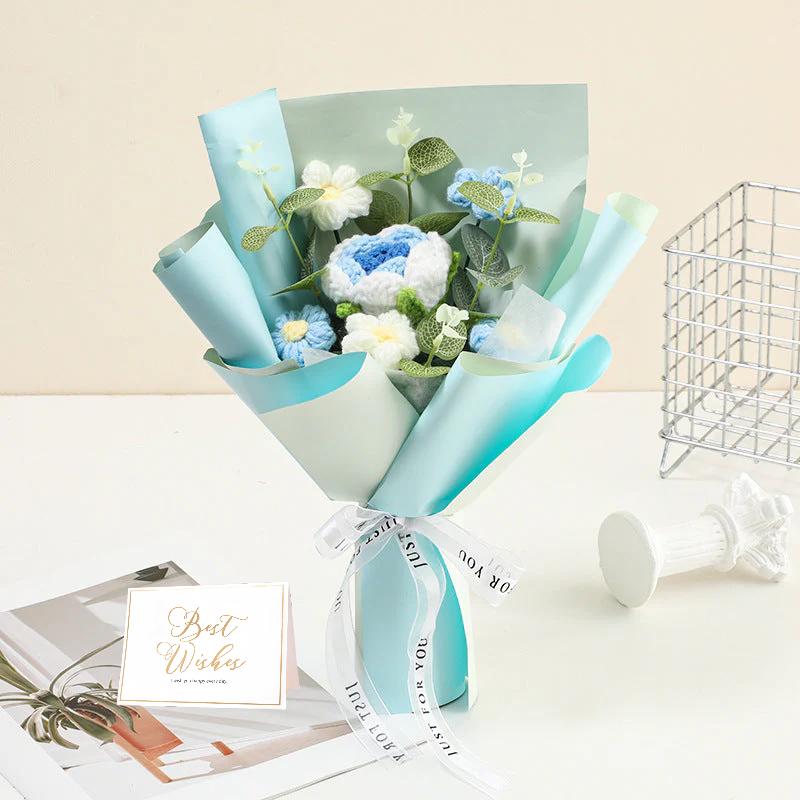RÉDUCTION Bouquet de fleurs délicates au crochet fait main Design réaliste, durable et parfait pour la décoration intérieure ou comme cadeau