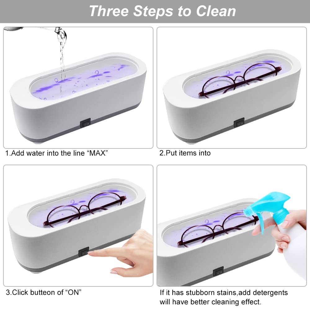 High-tech Ultrasonic Professional Cleaning: Restore the sparkle to your jewelry and glasses with no risk of damage