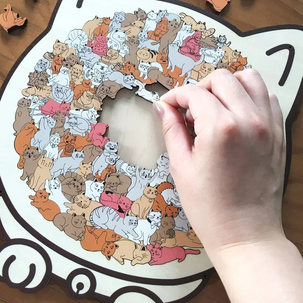 Christmas Sale 50% Off Morandi Color Cat Wooden Jigsaw Puzzle, 135 Pieces