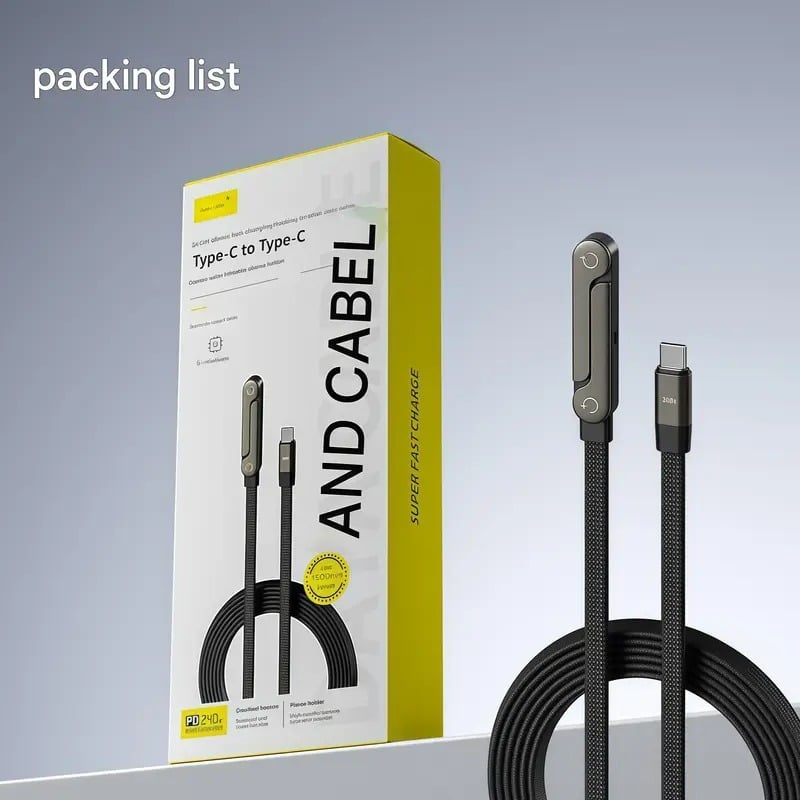 2-in-1 Braided Fast Charging Cable with Integrated Phone Stand