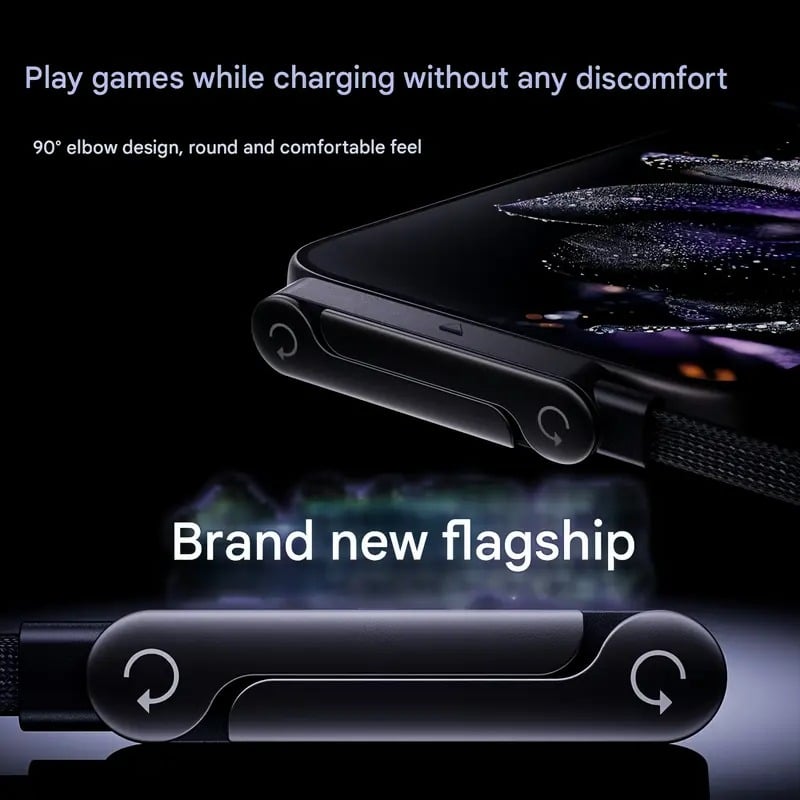 2-in-1 Braided Fast Charging Cable with Integrated Phone Stand