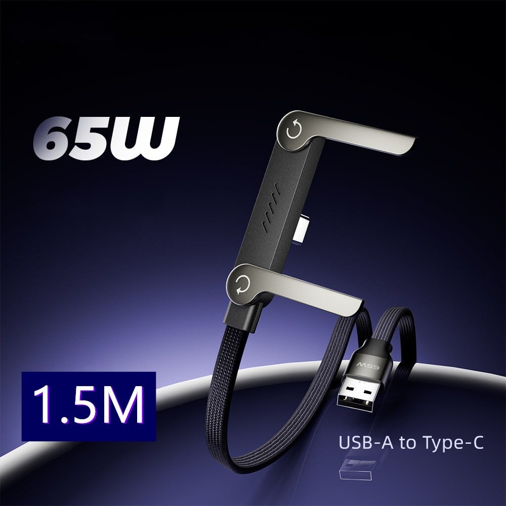 2-in-1 Braided Fast Charging Cable with Integrated Phone Stand
