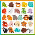 Jeu d'association lettres et animaux en bois