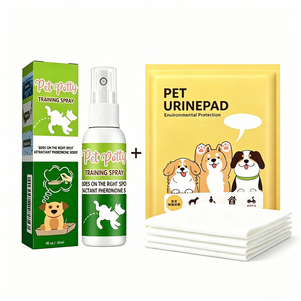 A spray that promotes defecation in pets