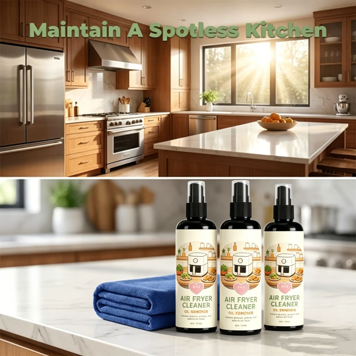 2-in-1 cleaning and degreasing spray for air fryers