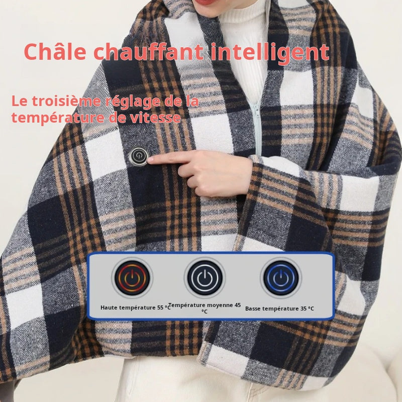Écharpe chauffante nouvelle génération - Couverture chauffante multifonctionnelle intelligente et réglable - Version épurée avec fonction de chauffage USB