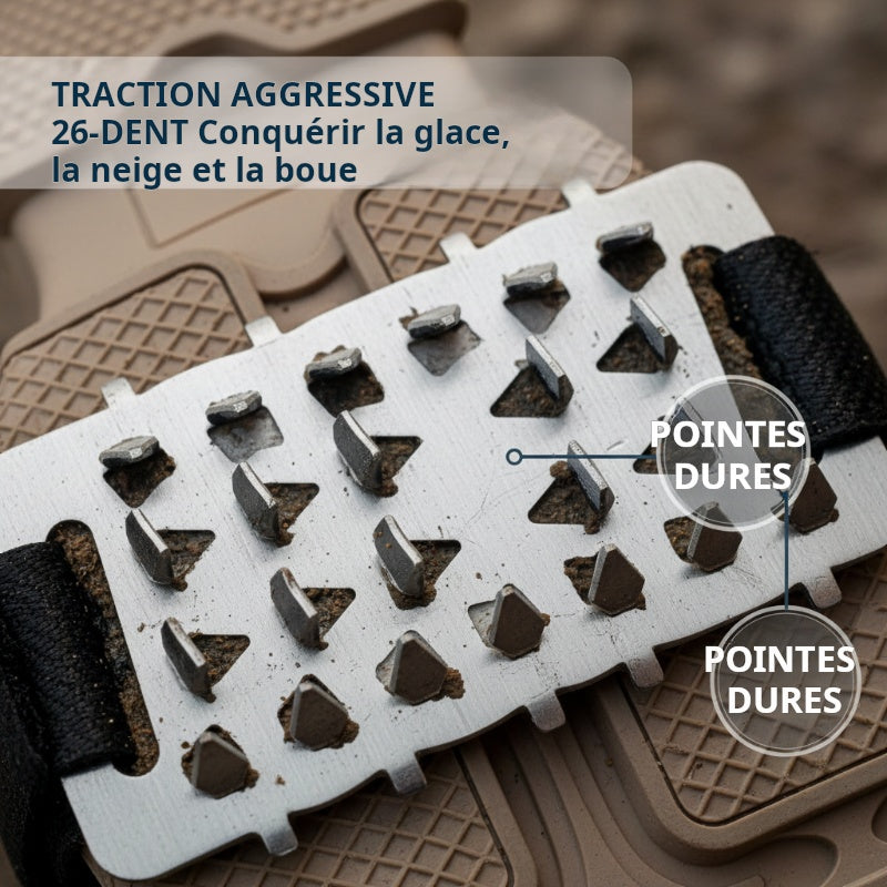 Crampons 26 pointes - Couvre-chaussures antidérapants à pointes