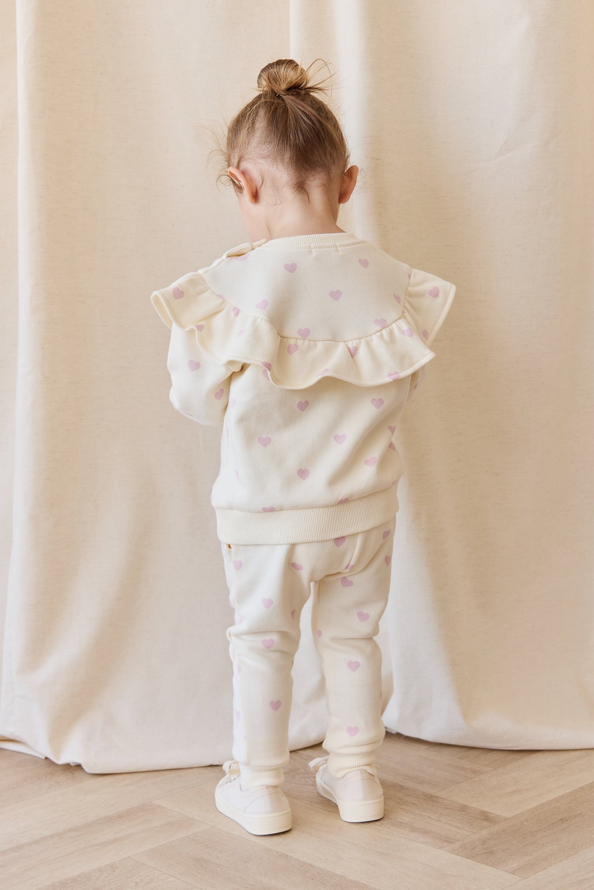 Pantalon de survêtement en coton élasthanne à imprimé floral rose décontracté avec taille élastique et coupe décontractée pour filles, pour une tenue active quotidienne