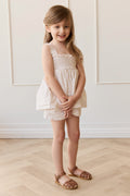 Haut en coton bio pour fille imprimé floral romantique mauve Bélier, avec tissu léger et respirant pour un style décontracté au quotidien.