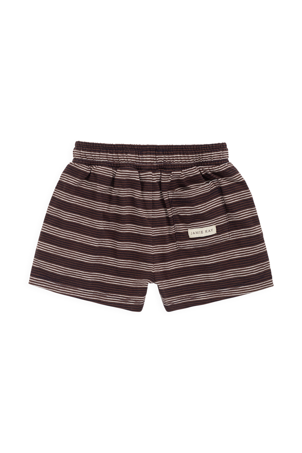 Short en coton flammé multi-rayures, décontracté, naturel et élégant, avec taille élastique et cordon de serrage décoratif pour les journées d'été actives des enfants