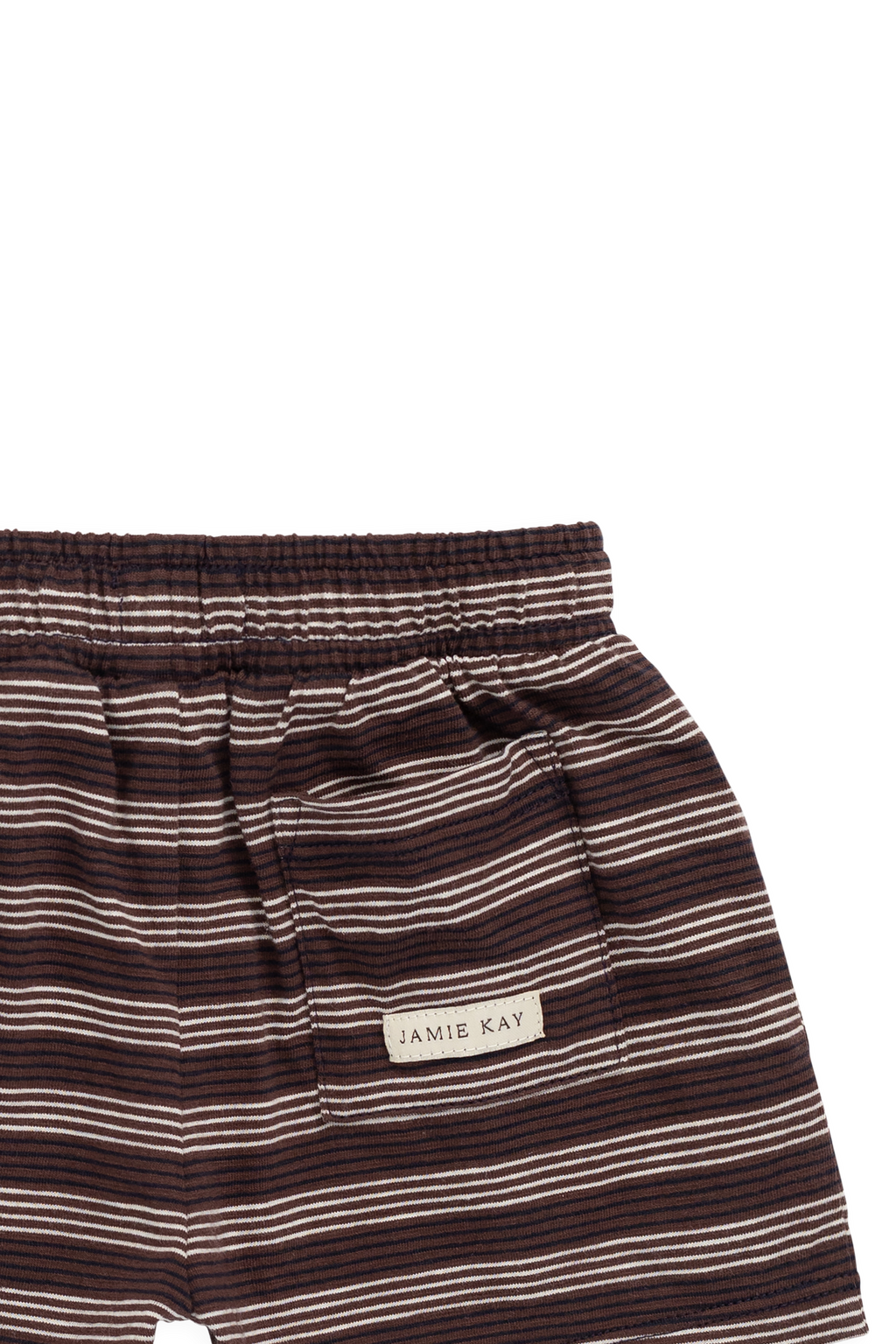 Short en coton flammé multi-rayures, décontracté, naturel et élégant, avec taille élastique et cordon de serrage décoratif pour les journées d'été actives des enfants