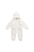 Combinaison douillette en sherpa blanc cassé uni avec doublure en sergé de coton pour enfants par temps froid en extérieur