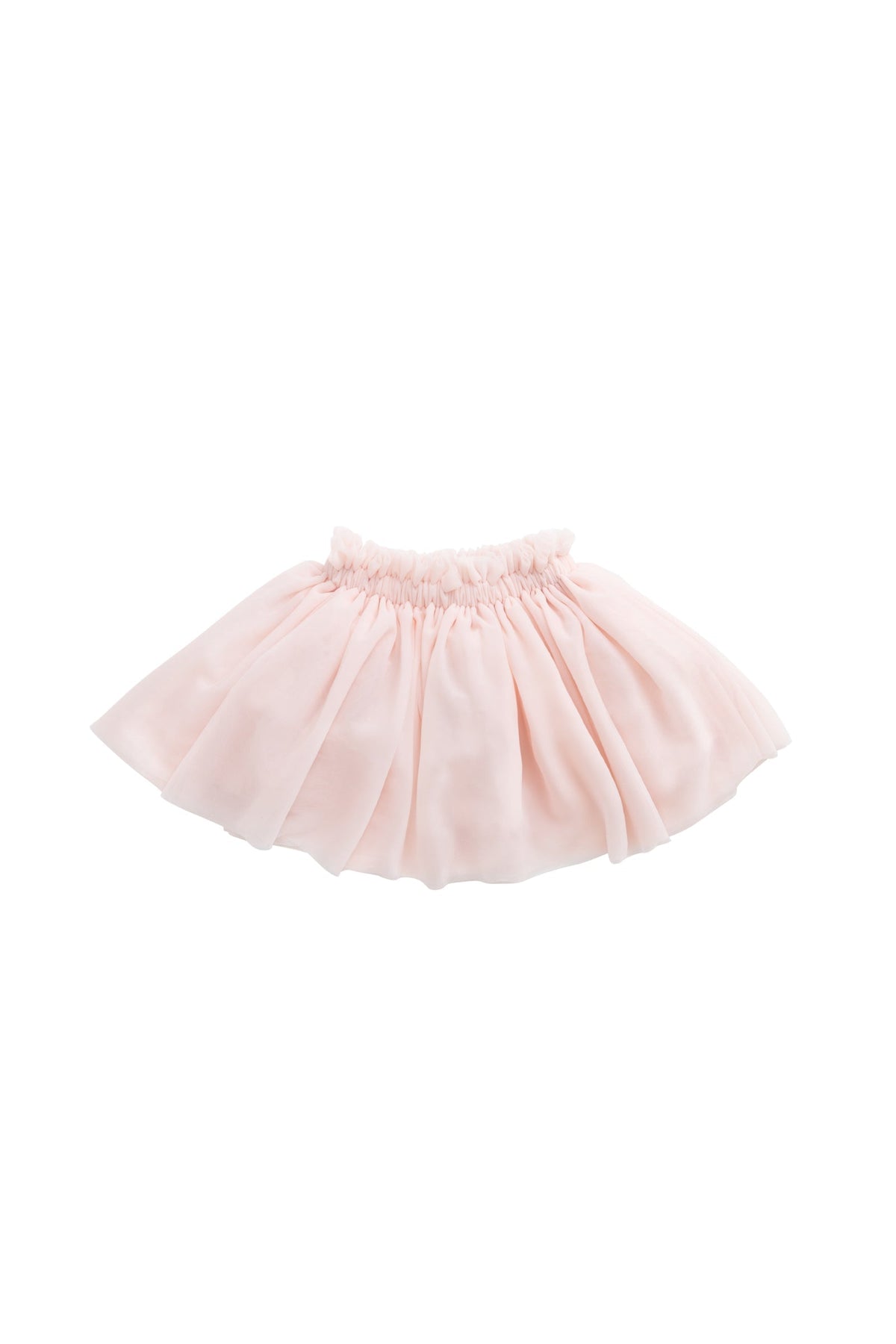 Jupe Féminine en Tulle et Coton Rose Brumeux Uni avec Superposition Plissée Fluide et Ton Pastel Délicat pour Occasions Habillées Filles