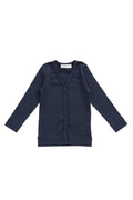 Cardigan Enfant Bleu Marine Classique Uni en Modal Coton, Extensible et Confortable, Idéal Superposition et Temps Frais