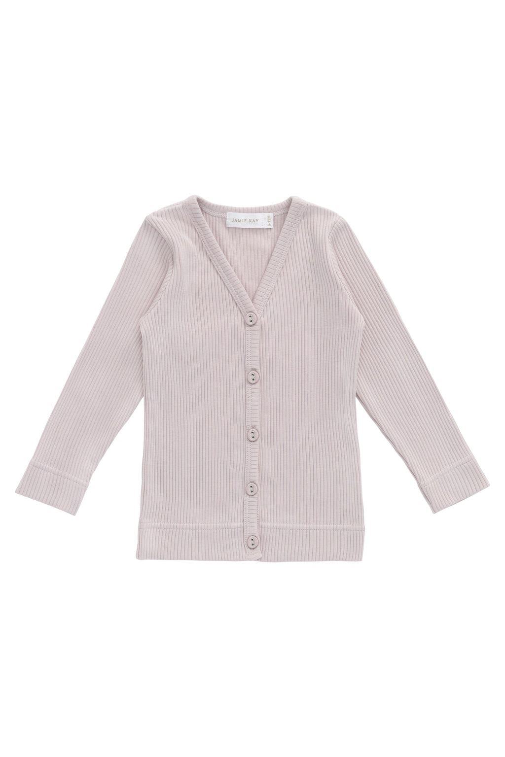 Cardigan enfant en modal et coton uni, teinte violette douce, légèrement extensible et confortable, pour porter au quotidien.
