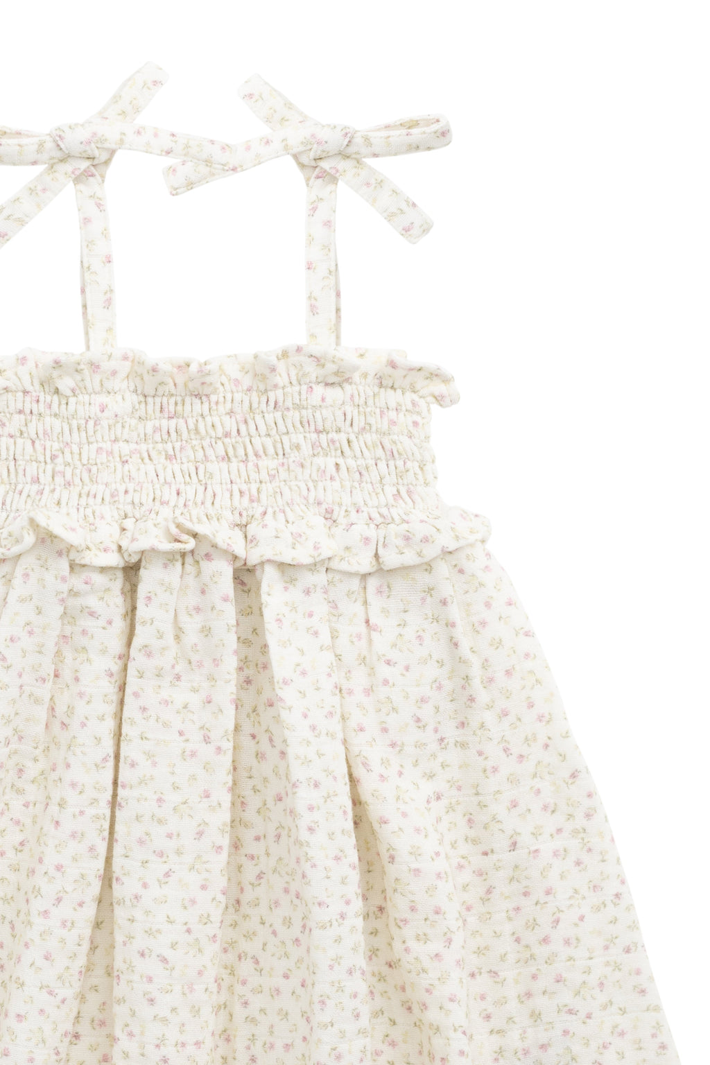 Robe en mousseline de coton bio à imprimé floral rose romantique avec tissu léger et respirant pour occasions spéciales fille