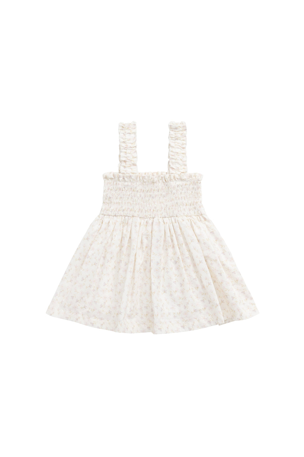 Haut en coton bio pour fille imprimé floral romantique mauve Bélier, avec tissu léger et respirant pour un style décontracté au quotidien.
