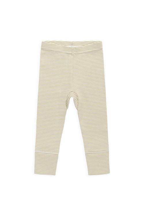 Legging côtelé fin en coton rayé crème marron pour bébé et tout-petit, avec taille douce et extensible confortable pour un usage quotidien