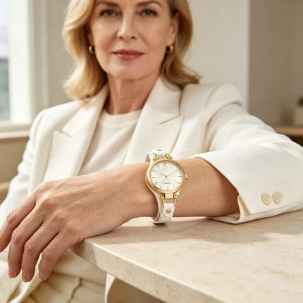 OFFRE À DURÉE LIMITÉE Montre élégante à bracelet fin Cadran épuré, bracelet en cuir, mouvement à quartz