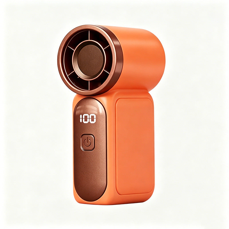 Mini ventilateur portable avec affichage LED, ventilateur de poche turbo 5 vitesses. Rechargeable par USB, refroidissement rapide, idéal pour les voyages et le maquillage. Cadeau parfait. Refroidissement portable.