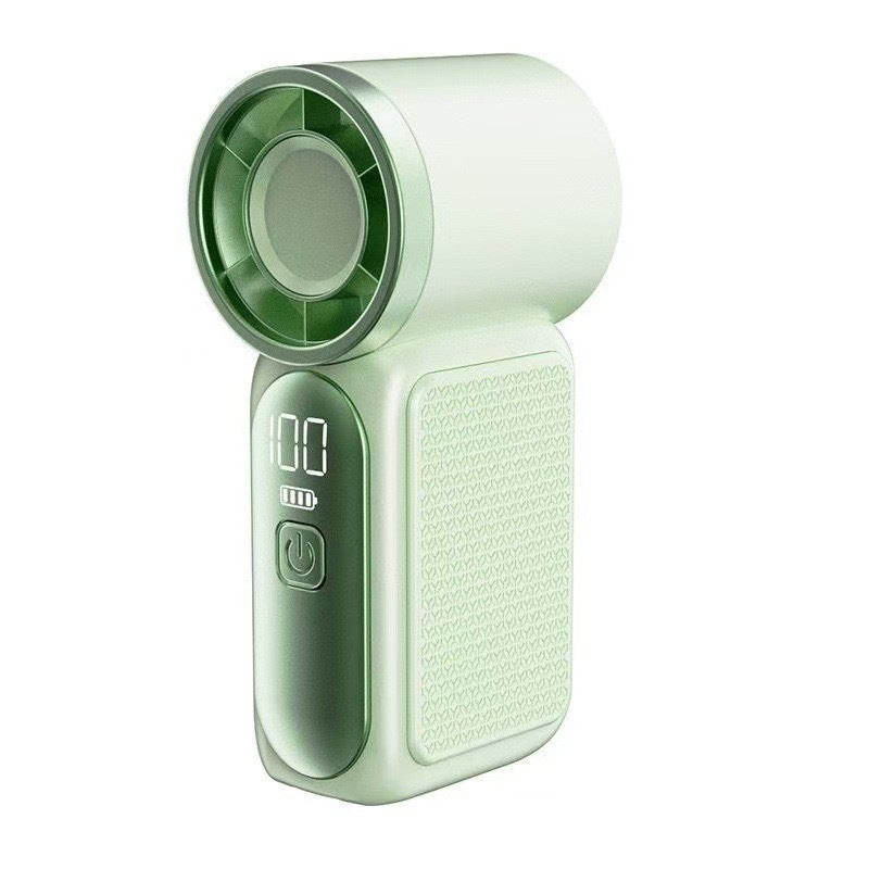 Mini ventilateur portable avec affichage LED, ventilateur de poche turbo 5 vitesses. Rechargeable par USB, refroidissement rapide, idéal pour les voyages et le maquillage. Cadeau parfait. Refroidissement portable.