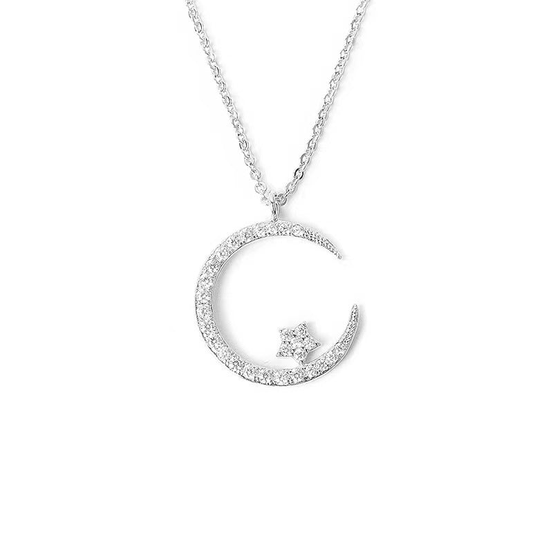 Nuit rayonnante : Collier lune et étoile