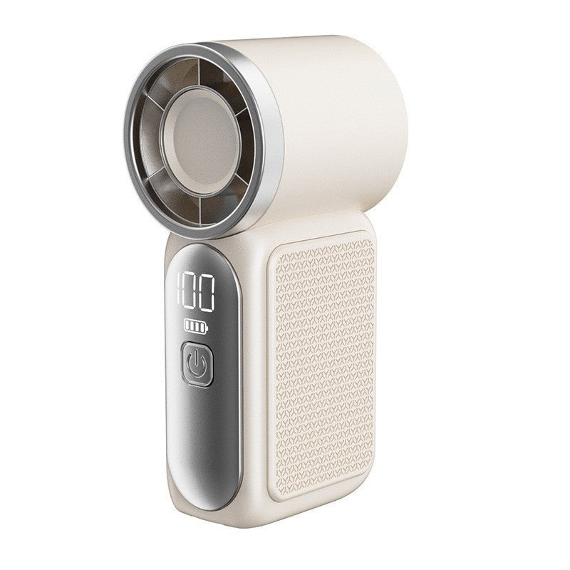Mini ventilateur portable avec affichage LED, ventilateur de poche turbo 5 vitesses. Rechargeable par USB, refroidissement rapide, idéal pour les voyages et le maquillage. Cadeau parfait. Refroidissement portable.