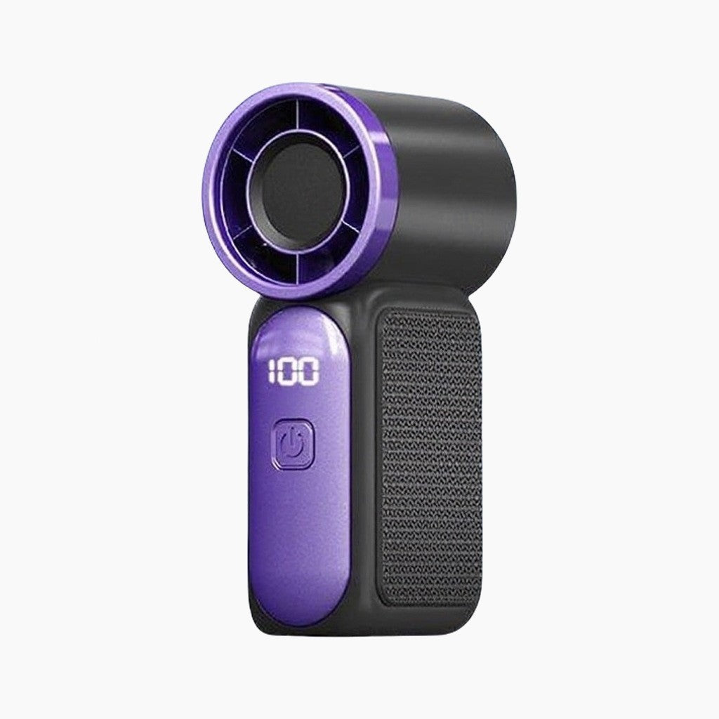 Mini ventilateur portable avec affichage LED, ventilateur de poche turbo 5 vitesses. Rechargeable par USB, refroidissement rapide, idéal pour les voyages et le maquillage. Cadeau parfait. Refroidissement portable.