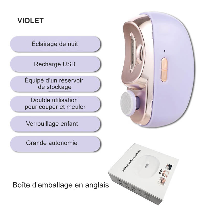Coupe-ongles et polissoir électrique 2-en-1 ultra facile et sans effort