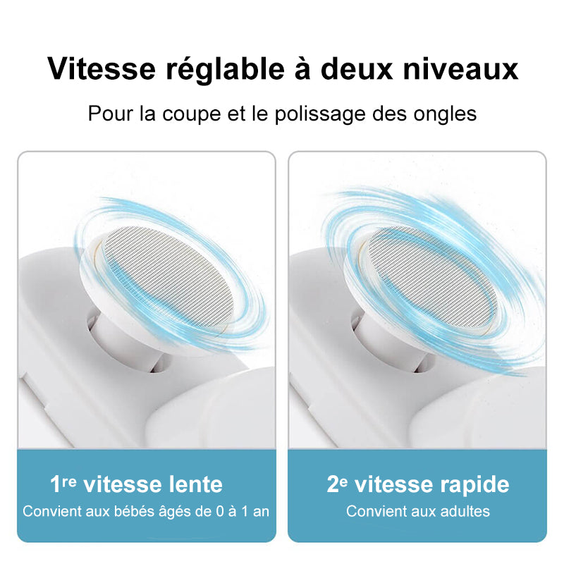 Coupe-ongles et polissoir électrique 2-en-1 ultra facile et sans effort