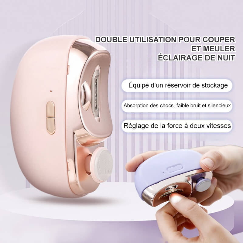 Coupe-ongles et polissoir électrique 2-en-1 ultra facile et sans effort