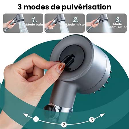 Luxury Shower Head for Skincare and Massage - 3 Spray Modes with Water-Saving Technology for a Rejuvenating Shower Experience