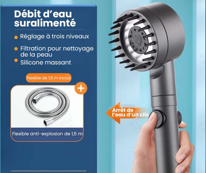 Luxury Shower Head for Skincare and Massage - 3 Spray Modes with Water-Saving Technology for a Rejuvenating Shower Experience