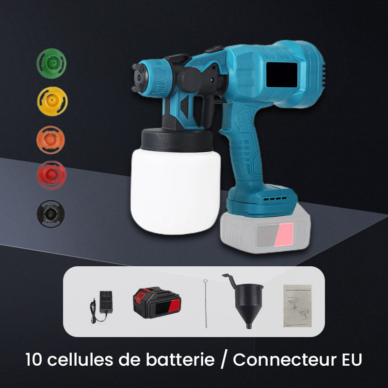 Pistolet à peinture électrique sans fil à réduction