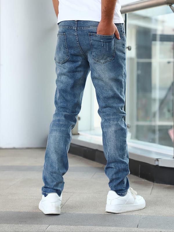 Men's regular fit straight jeans, comfortable and timeless