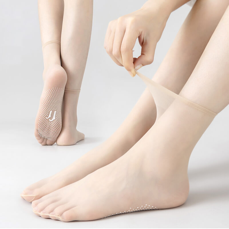 Chaussettes invisibles antidérapantes en soie cristalline (Super, achetez-en 2 et bénéficiez de 5 % de réduction)