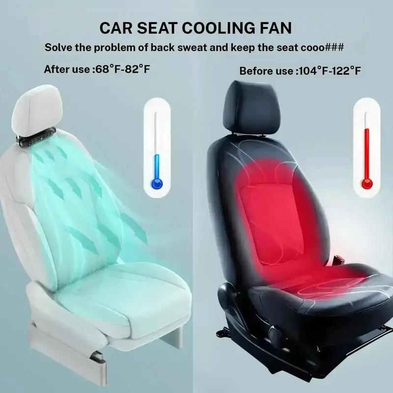 ÉCONOMISEZ 49 % Ventilateur de siège auto BreezGo | Ventilateur rechargeable à 3 vitesses avec clip de fixation et batterie de 3000 mAh | Recharge USB-C pour voitures, voiturettes de golf et camping-cars