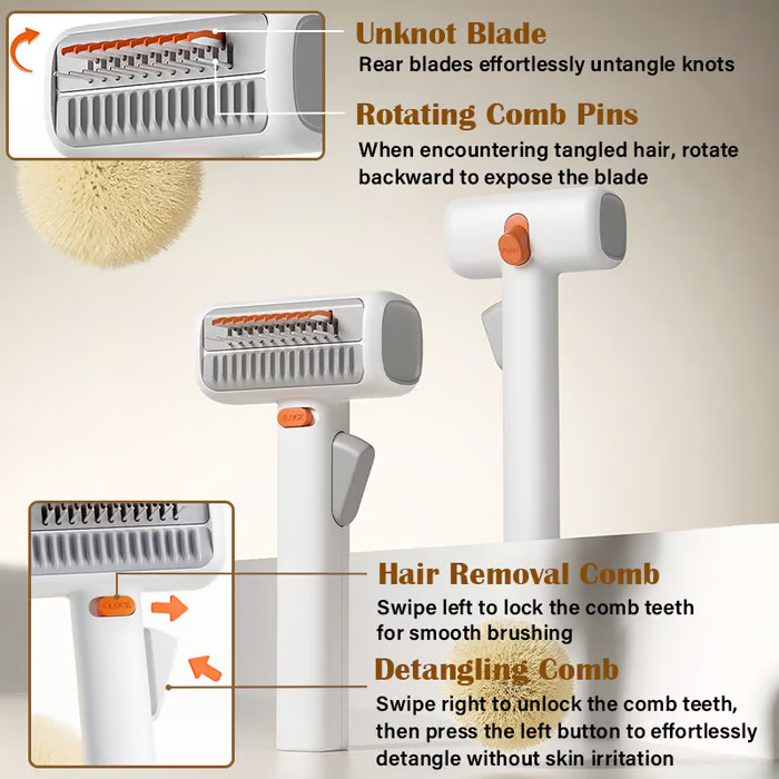 2-in-1 Comb for Detangling and Grooming Pets