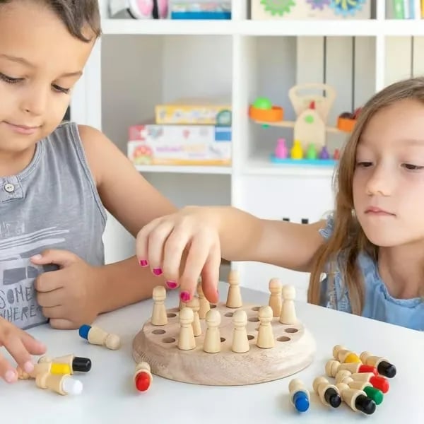 Cadeaux pour enfants Jeu d'échecs en bois Memory Match Stick