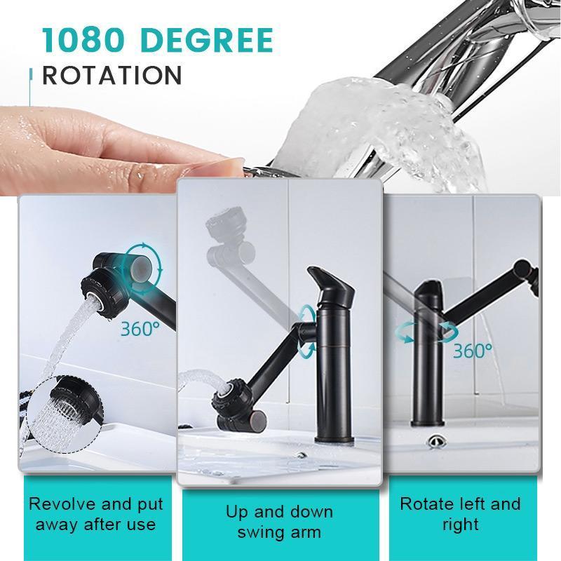 Universal single-hole hot and cold tap [360-degree multi-position swivel tap]